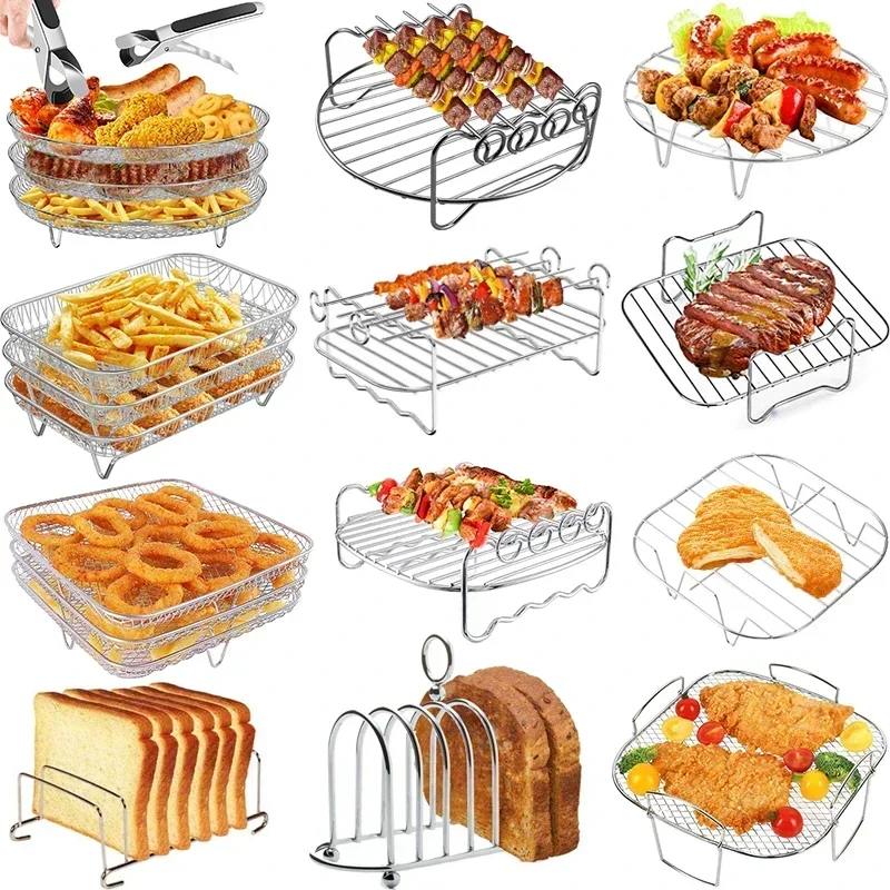 Kitchen Baking Tray Rack - Griglia per forno in metallo quadrata/rotonda/rettangolare