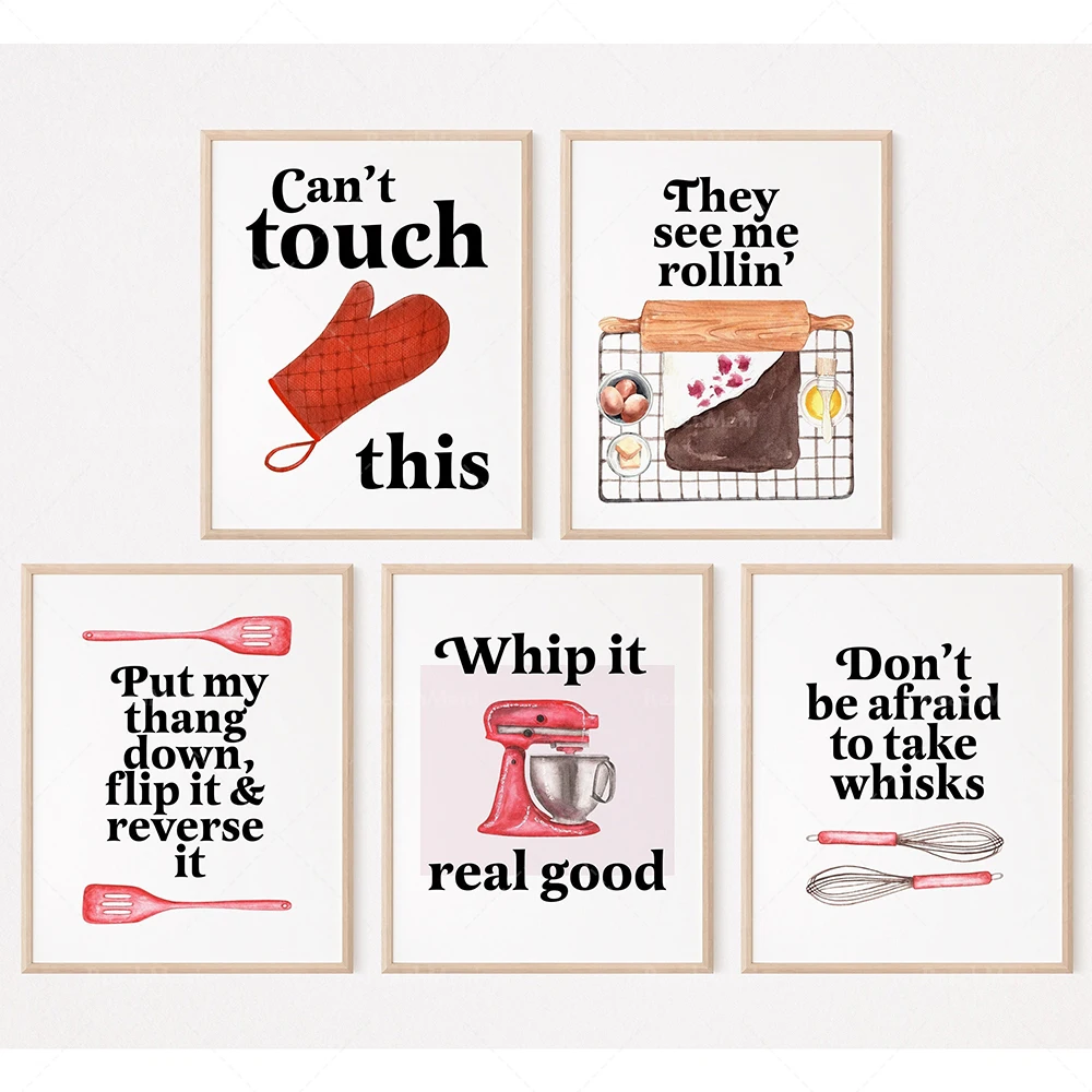 Kitchen Baking Quotes - Poster con citazioni divertenti da forno,