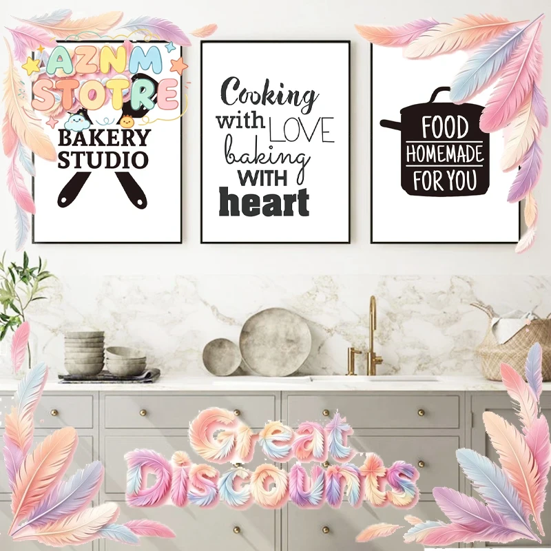 Kitchen Baking Quotes - Cucinando con Amore, Stampe e Poster