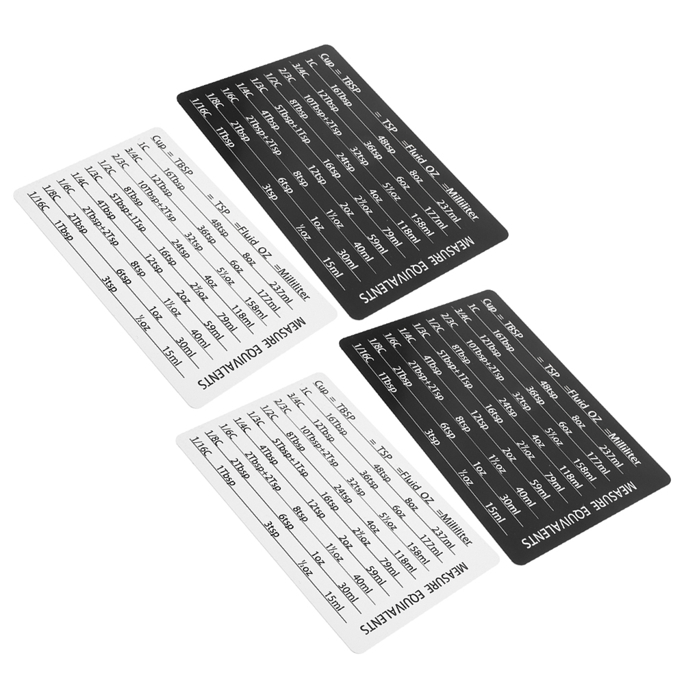 Kitchen Baking Conversion Chart - 4 pezzi misurino cucchiaio accessori nero
