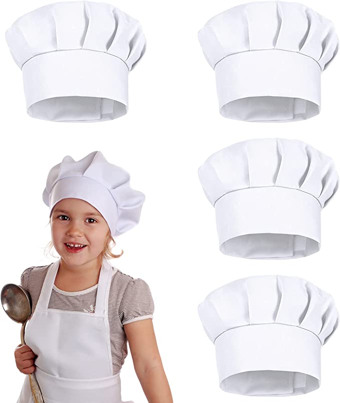 Baking Kitchen Kids - 4 Cappelli da Chef Bianchi per