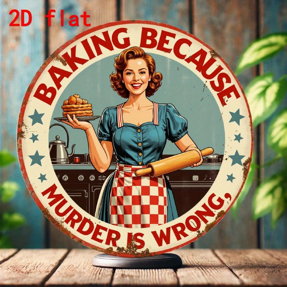 Targa Rotonda Vintage in Allum - Kitchen Baking Quotes recensione e prezzo