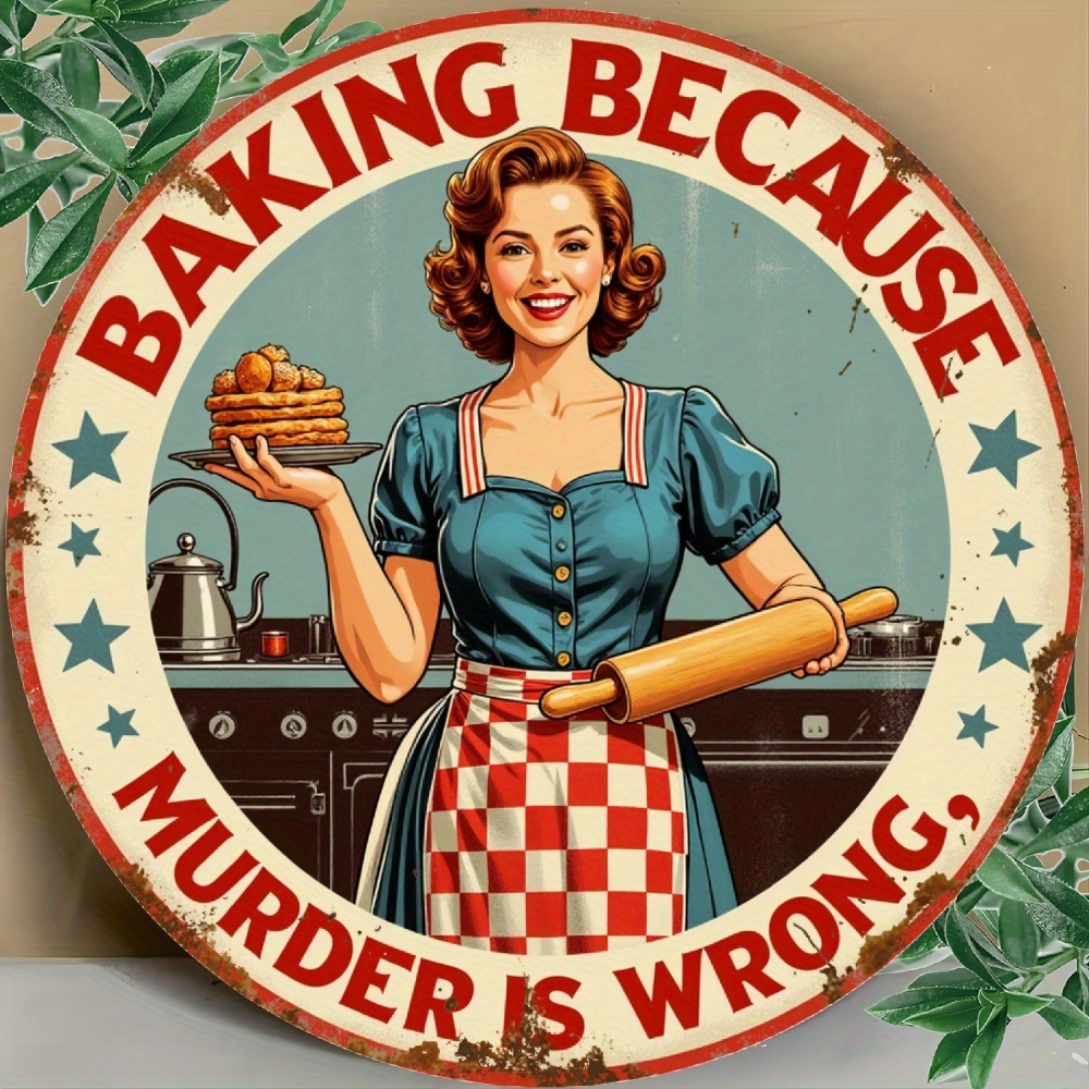 Targa Rotonda Vintage in Allum - Kitchen Baking Quotes recensione e prezzo