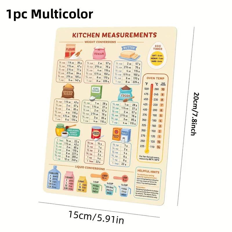 Grafico di conversione da cuci - Kitchen Baking Conversion Chart recensione e prezzo