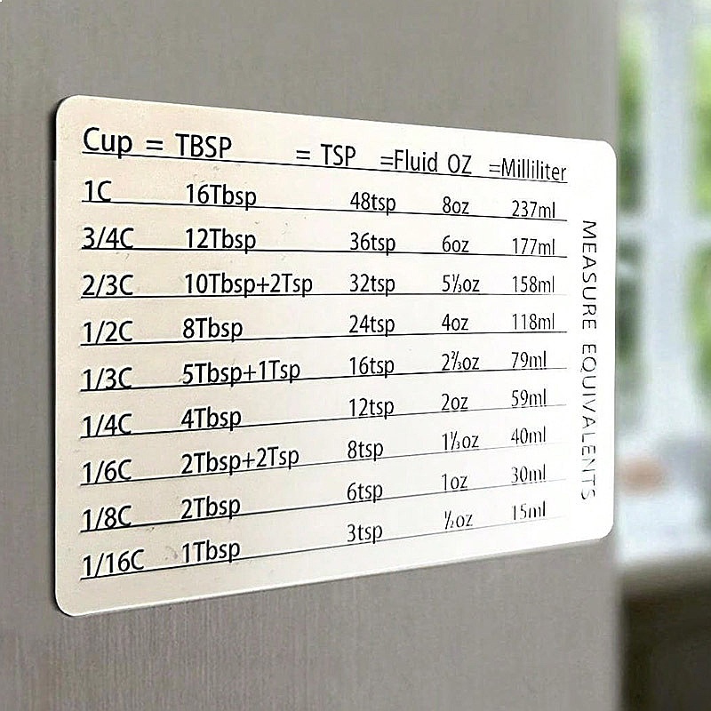 Set di Accessori da Cucina con - Kitchen Baking Conversion Chart recensione e prezzo