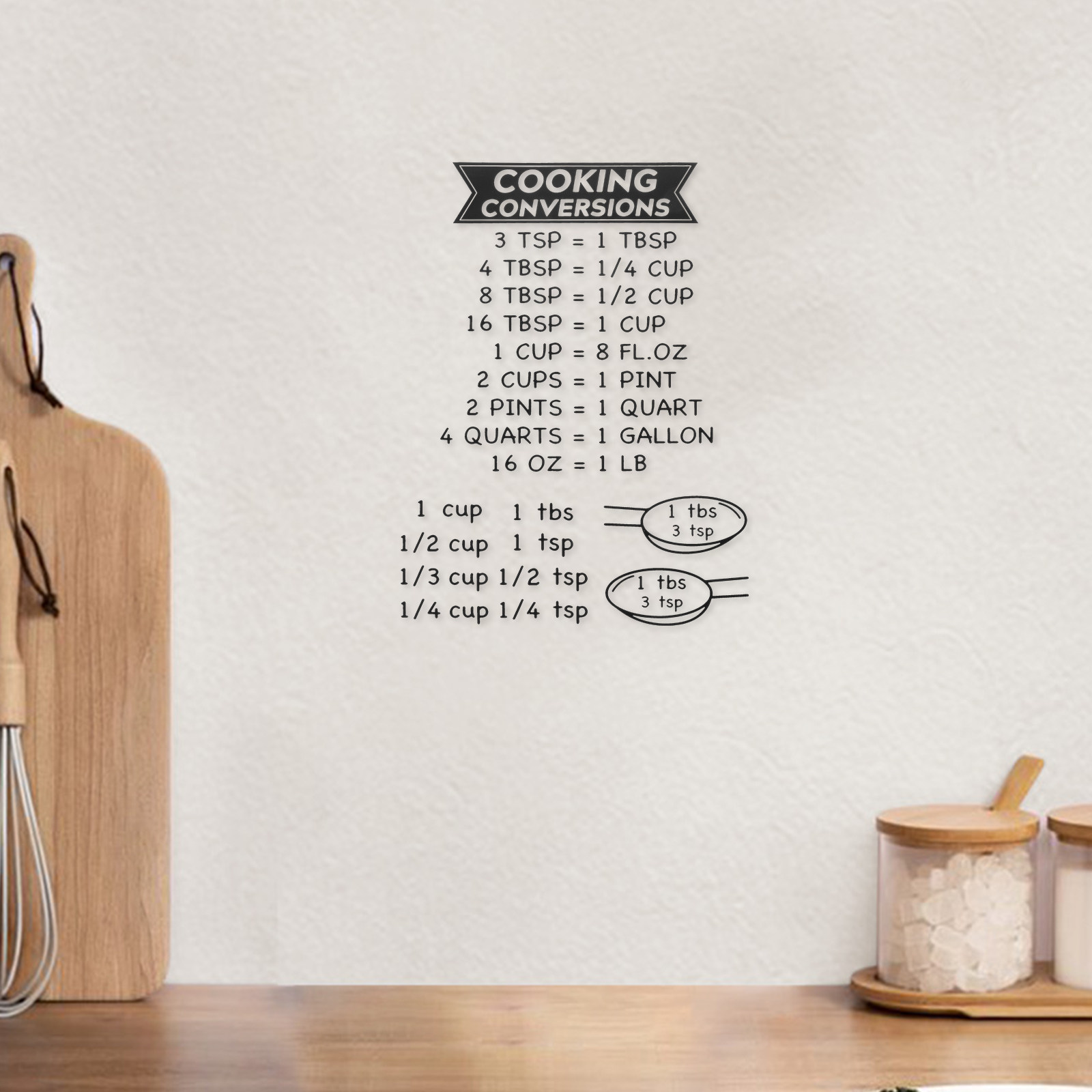 2 Adesivi per Tabella di Conve - Kitchen Baking Conversion Chart recensione e prezzo
