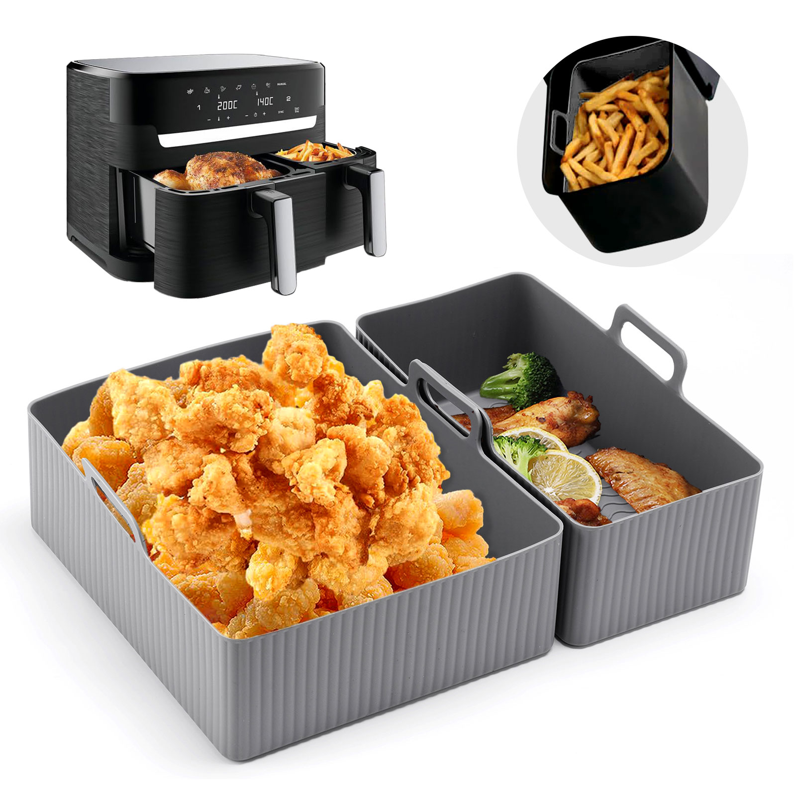 2 pz Set Silicone Friggitrice  - Kitchen Baking Tray Set recensione e prezzo