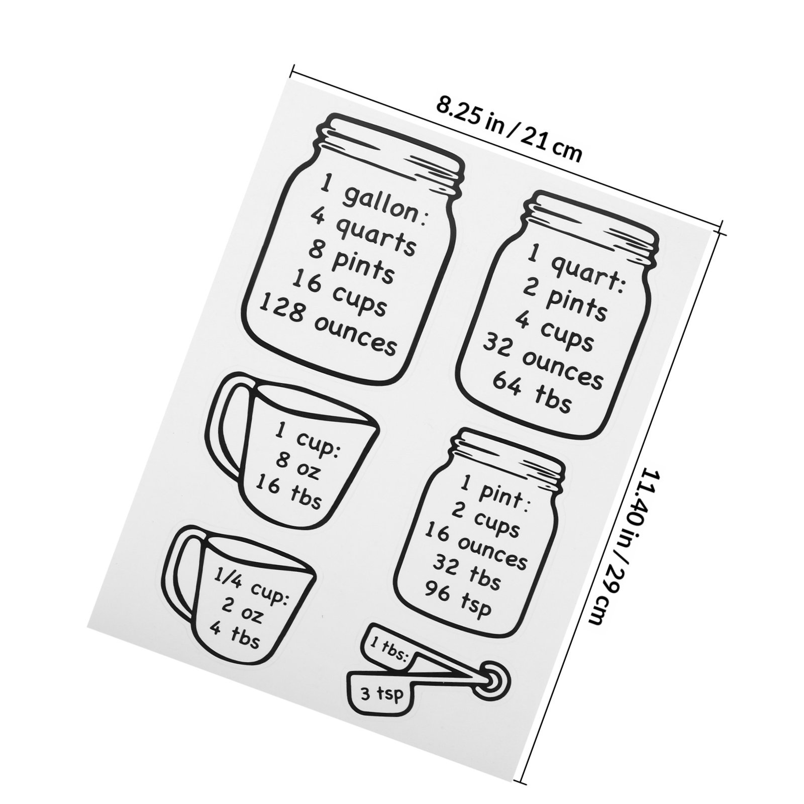 2 Pezzi Tabella di Conversione - Kitchen Baking Conversion Chart recensione e prezzo