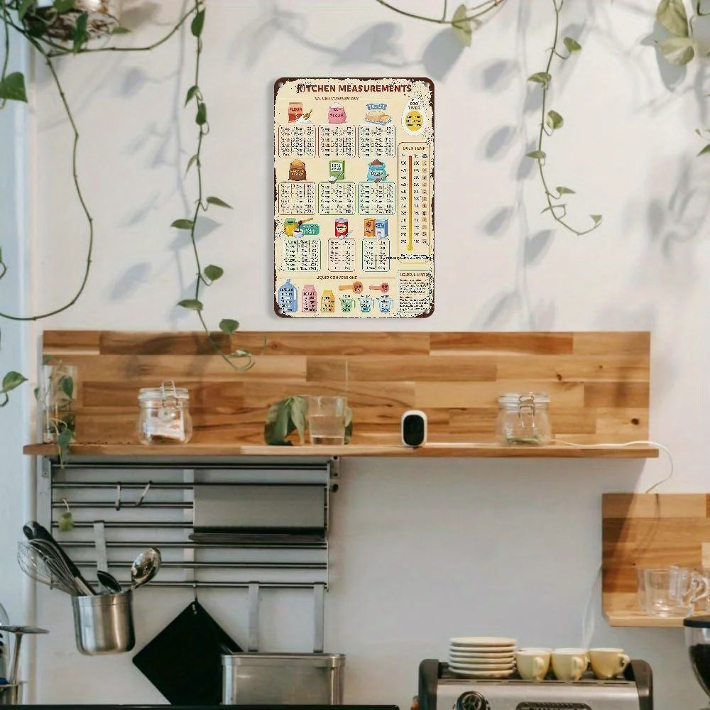 Targa in metallo vintage con t - Kitchen Baking Conversion Chart recensione e prezzo