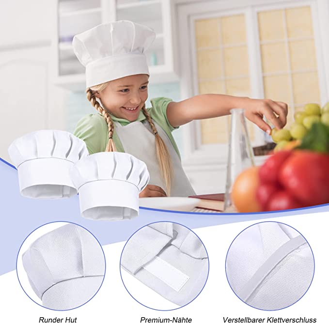 Set di 4 Cappelli da Cuoco per - Baking Kitchen Kids recensione e prezzo